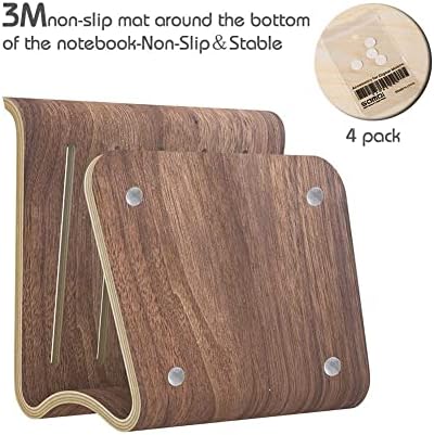 SAMDI Laptop Stand Wood, Wooden Cooling Computer Holder, Notebooks Desktop Mount for MacBook Air, Pro 13 15, iPad Pro 12.9, Dell XPS, Surface, Chromebook 11 to 17 (Walnut) - Image 3
