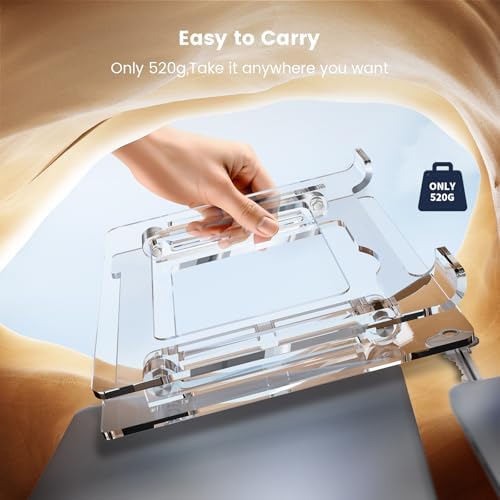 Laptop Stand for Desk, Portable Acrylic Laptop Riser, Ergonomic Adjustable Computer Stand Holder for Notebook MacBook Air Pro, Dell XPS, HP (10-17.3'') - Image 5