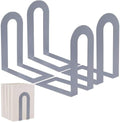 Chunful 10 Pcs Gray Metal BookEnds Shelves, 7.5 x 5.75 x 3.5 in by Chunful