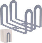 Chunful 6 Pcs Gray Metal BookEnds Shelves, 7.5 x 5.75 x 3.5 in by Chunful