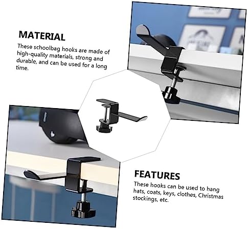 Hemobllo 2pcs Headphone Hanger Hook Under Desk Metal Clip for Headsets Bags Accessories Versatile Storage for Home Office School Use - Image 5