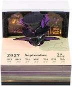 3D Calendar 2027, Tear-Away Desk Calendar, Paper Art Memo Pad, LED Light (Little Divine Dragon) - Image 2