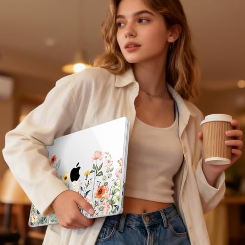 May Chen for MacBook Air 15 inch Case M5 M4 M3 M2 2026 2024-2023, Model A3448 A3241 A3114 A2941, Closes Seamlessly Hard Shell Laptop Cover with Keyboard Cover, Spring Flowers - Image 6