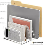 SANRUI Clear Acrylic Mail Sorter Desk Bill Organizer Holder, 5 Compartments - Image 3