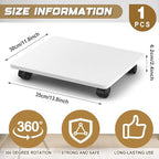 Beeveer 4 Pcs White Under Desk Printer Stand 13.8 x 11.8 x 2.4 Inches - Image 2