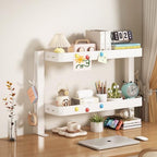 Clamp-On Desk Shelf Organizer, 2-Tier Metal Side Desktop Shelves - Image 2
