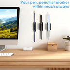 VZZNN 80 Pack Adhesive Pencil Holders for Desk - Reusable Silicone Pen Grips for Desk Organization, Wall, Clipboard, Office & Teacher Supplies with Strong Sticky Pads - Image 3