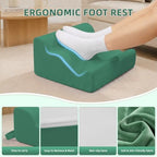 Foot Rest Ergonomic Pillow for Under Desk at Work & Handle Green - Image 2
