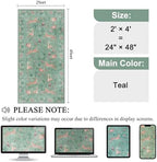 DUKINO 2x4 Rug for Entryway, Animal Washable Runner Rug for Kitchen, Teal - Image 2