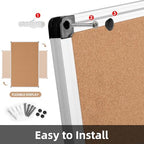 Extra Large Cork Bulletin Board 96" X 48", Silver Aluminum Framed 8'x4' Corkboard for Wall, Wall Mounted Notice Pin Board with 18 Push Pins for School, Home & Office - Image 7