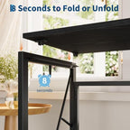 GarveeHome 39.4 Inch Folding Gaming Writing Computer Work Desk for Home Office,with Storage Bag & Hook,Space-Saving,Easy to Fold,Small Table for Bedroom,Apartment,Black - Image 5