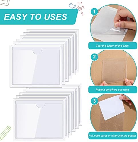 Outus 200 Pack 4.4 x 3.15 Inch Self Adhesive Label Pockets Bin Labels - Image 5