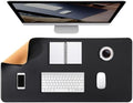 Non-Slip Cork Desk Mat Large Leather Office Mouse Pad, Double-Sided Waterproof Desk Writing Pad and Table Protector for Home(Black,120x60cm) by Unknown