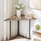 VECELO Corner Desk,Office Tables for Living Room for Small Space Triangle Computer Desk with Steel Frame Corner Shelves with Metal Frame Writing Desk for Workstation Classic Grey 31.1" - Image 4