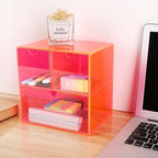 Gelite Desk Organizer with 3 Storage Drawers for Makeup Office Acrylic Desktop Drawer Organizer for Vanity Office Organization and Storage Box, Neon Pink - Image 4