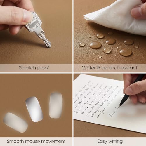 Fenge Desk Pad Mat for Home & Office, 31.5” x 15.7”, Taupe - Image 3