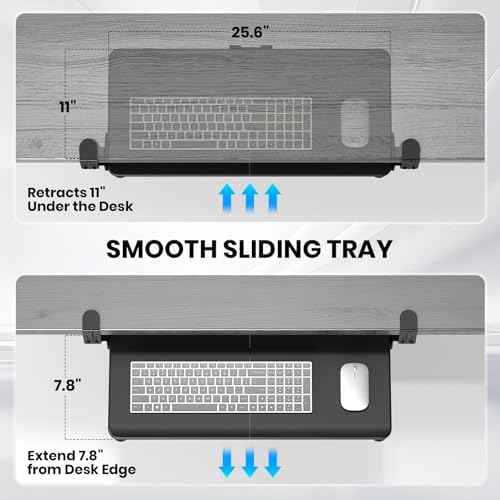 Large Keyboard Tray Under Desk, Pull Out Keyboard & Mouse Tray for Typing - Image 3