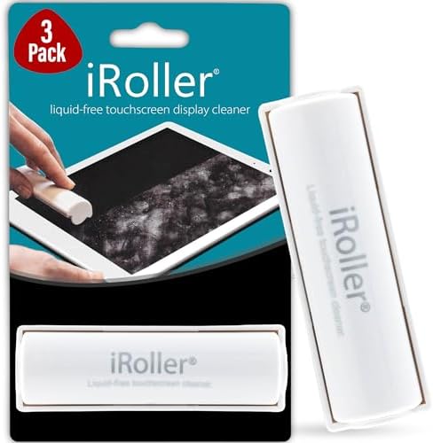iPad Screen Cleaner by iRoller - Pack of 3 - No Need for Spray or Wipes, Liquid Free - Reusable & Washable -Portable Phone Screen Cleaner for Touchscreen- Ideal for Smartphone, Macbook, Monitor - 3.5" by iRoller