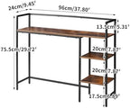IBUYKE Desk Shelf,Computer Desktop Bookcase,37.8 Inch Multipurpose Wood Desk Hutch Bookshelf for Computer,4 Tier Desk Organizer for Office Home Dormitory,Brown TMZ005H - Image 3