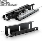 Qiyuan Under Desk Cable Management Tray, 2-Pack No-Drill 16" Cord Organizer - Image 5