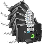 TZ TZe 24mm 0.94 Laminated Clear Tape Compatible for Brother P-Touch TZ151 TZ-151 TZe-151 TZe151 1 Inch Label Tape for PT-D600 D610BT P710BT Label Maker, 5 Pack Black on Clear by POPOBUY