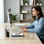 23"x53" Clear Desk Mat with Round Edge - Ergonomic Desk Protector, Crystal Clear, Dry Erase Surface, Ideal Table Top Protector for Home & Office 2.5 mm - Image 2