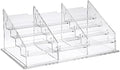 BTSKY Clear Acrylic Business Card Holder for Desk, 4 Tier 12 Pockets Business Card Stand Organizer Premium Thickened Acrylic Business Card Display Holder Name Cards Holders Fits 2.2 x 3.7 Inch by BTSKY