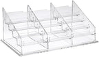 BTSKY Clear Acrylic Business Card Holder for Desk, 4 Tier 12 Pockets Business Card Stand Organizer Premium Thickened Acrylic Business Card Display Holder Name Cards Holders Fits 2.2 x 3.7 Inch by BTSKY