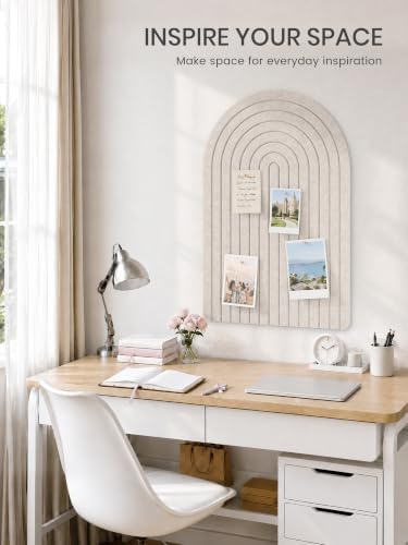 Large Arched Felt Bulletin Board 35.4''×23.6'', Oatmeal - Image 6