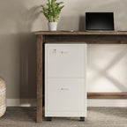 Lavish Home 2-Drawer Wooden File Cabinet with Lock, White, 16” x 27” by LavishHomeCollection