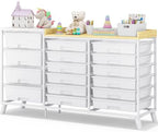 SYKIARIOL 16-Drawer Craft Storage Cabinet with Open Shelves by SYKIARIOL