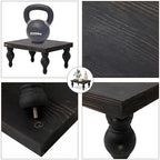 Decorative Wood Risers for Display - 12 x 9 x 5.5 Wood Pedestal Stand Table for Farmhouse Decor, Kitchen Counter Decor - Wooden Kitchen Soap Tray for Farmhouse Table Decor (Classic Black) - Image 2