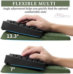 Sage Green 3-Piece Ergonomic Desk Mat Set, Memory Foam Keyboard Wrist Rest - Image 3