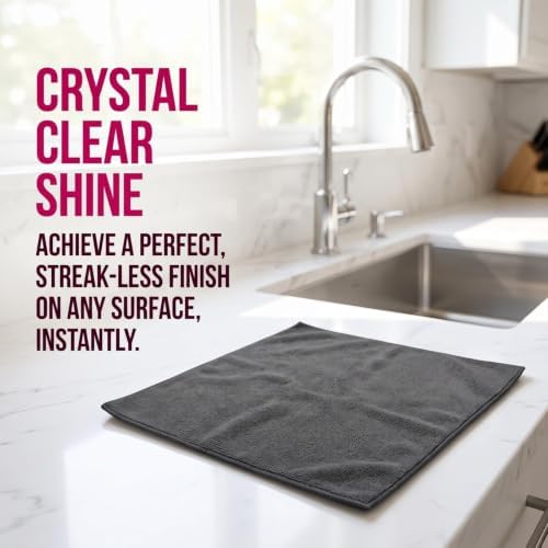 Genie Cloth Magic Cloth, Genie Magic Cleaning Cloth, Lint‑Free & Streak‑Free Rags for Glass, Window, Kitchen,Stainless Steel,Cars & Screens,Reusable，12pcs - Image 3