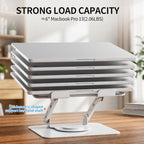 SOUNDANCE 360 Rotating Laptop Stand, Adjustable Riser,10-17",White - Image 4
