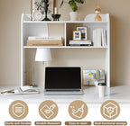 37" Wooden 3-Tier Desktop Bookshelf, White - Image 6