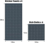 Homaxy Cotton Terry Kitchen Towels and Dishcloths Set of 8, Dark Grey - Image 4