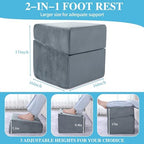 Under Desk Foot Rest, ROYALAY Ergonomic Office Footrest with 3 Adjustable Heights, High-Density Memory Foam Leg Rest for Home, Travel, Airplane with Washable Cover - Image 3
