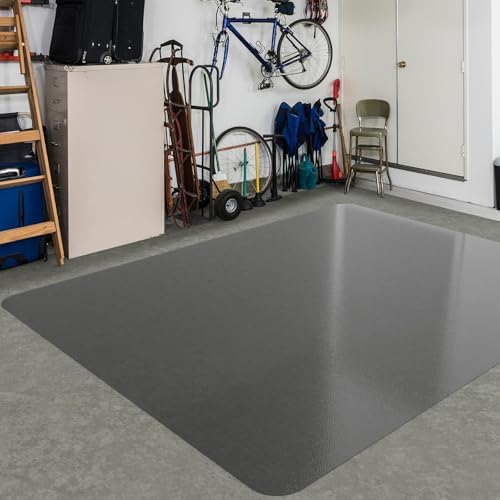 Area Floor Mat for Home, 4'×6' Translucent Black No Slip Waterproof Vinyl Area Rug for Hard Floor, Spill Resistant Floor Protector Cover for Kitchen, Easy Clean Splat Mat for Under High Chair by ZPAIAreaFloorProtector