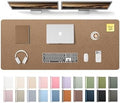 YSAGi Leather Desk Pad Protector, Office Desk Mat, Large Mouse Pad, Non-Slip PU Leather Desk Blotter, Laptop Desk Pad, Waterproof Desk Writing Pad for Office and Home (Shiny Bronze,55" x 17.2") by YSAGi