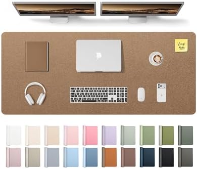 YSAGi Leather Desk Pad Protector, Office Desk Mat, Large Mouse Pad, Non-Slip PU Leather Desk Blotter, Laptop Desk Pad, Waterproof Desk Writing Pad for Office and Home (Shiny Bronze,55" x 17.2") by YSAGi