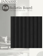 Felt Bulletin Board Tiles 48" x 36", Large Pin Board Wall Organizer Alternative, Self Adhesive Felt Wall Panels with 50 Push Pins & Storage Pouch for Office, Bedroom and Study Room, Black - Image 2