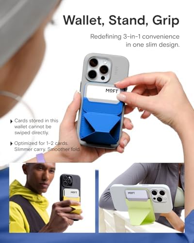 MOFT Magnetic Wallet Stand Compatible with iPhone 17/16/15/14/13/12 Series, Angle Adjustment & Magsafe Compatible MOVAS Phone Stand,Sapphire - Image 3