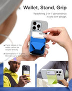 MOFT Magnetic Wallet Stand Compatible with iPhone 17/16/15/14/13/12 Series, Angle Adjustment & Magsafe Compatible MOVAS Phone Stand,Neon - Image 3