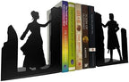 Decorative Couple Bookends, Metal, Unique, Non Skid - 7 Inch Tall for Home/Office Decor - Image 3