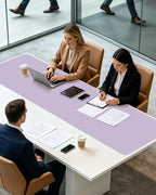 YSAGi Leather Desk Pad Protector, Office Desk Mat, Large Mouse Pad, Non-Slip PU Leather Desk Blotter, Laptop Desk Pad, Waterproof Desk Writing Pad for Office and Home (Light Purple,55" x 17.2") - Image 2