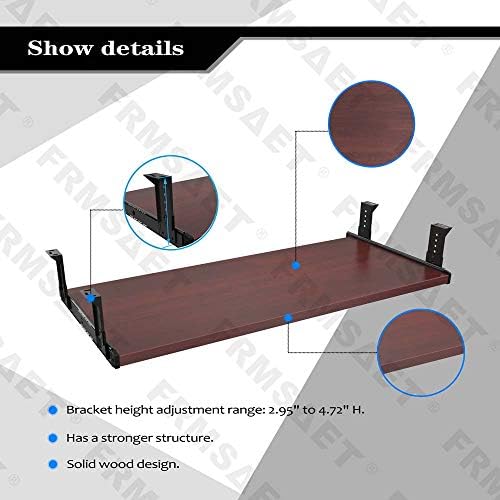 FRMSAET Under Desk 20/24/30 inch Keyboard Drawer Platform (30 in, Mahogany) - Image 2