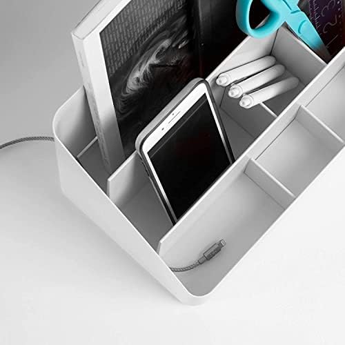 Poppin Desk Organizer with 3 Tiers, Sliding & Removable Dividers, Charging Station - All-in-One Workspace Organizer for Office Supplies, Desktop Organizer - Image 3