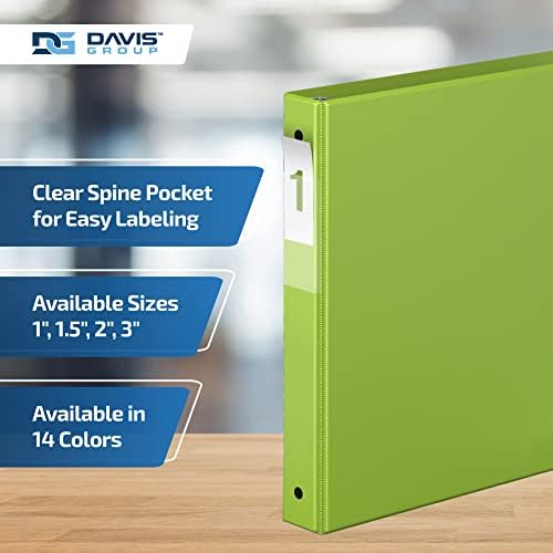 Premium Economy 3-Ring Binder, Spine Label, 1" Round Rings, Green, 6 Pack - Image 4