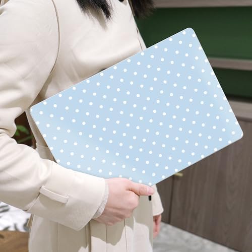 MEEgoodo for M5/M4/M3/M2 MacBook Air 15 inch Case 2026 2025 2024 2023, Case Fit Model (A3448/A3241/A3114/A2941) for MacBook Air 15.3 inch, Blue & White Polka Dots - Image 6